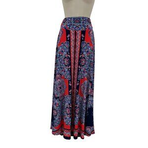 Renee C. Womens Bohemian Maxi Skirt Floral Paisley Print M